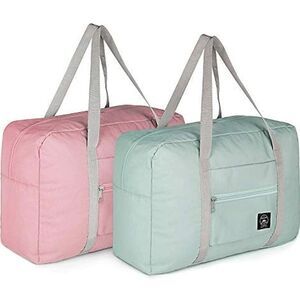 2 Pack Foldable Travel Duffel Bag for Airlines Carry on Bag Weekender Ov…